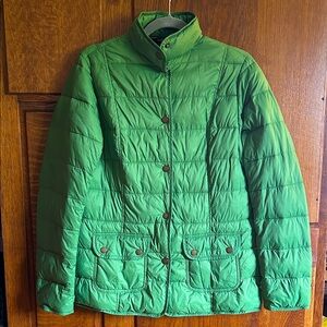Barbour green quilted puffy coat